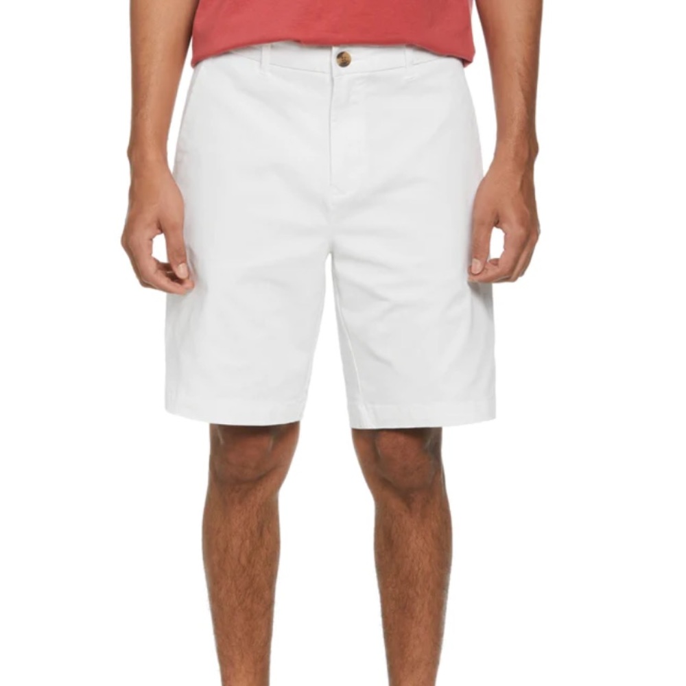 NEW Perry Ellis America Men’s Relaxed Fit White Shorts Size 38 100% Cotton